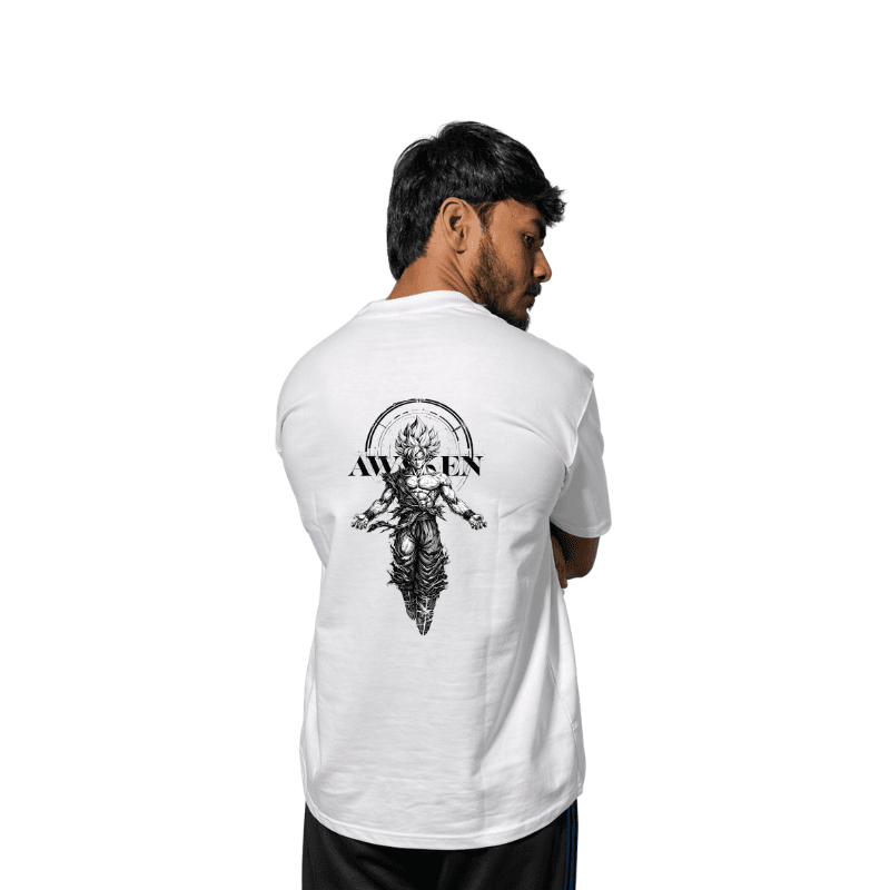 Awakened Warrior White oversized T-shirt  2