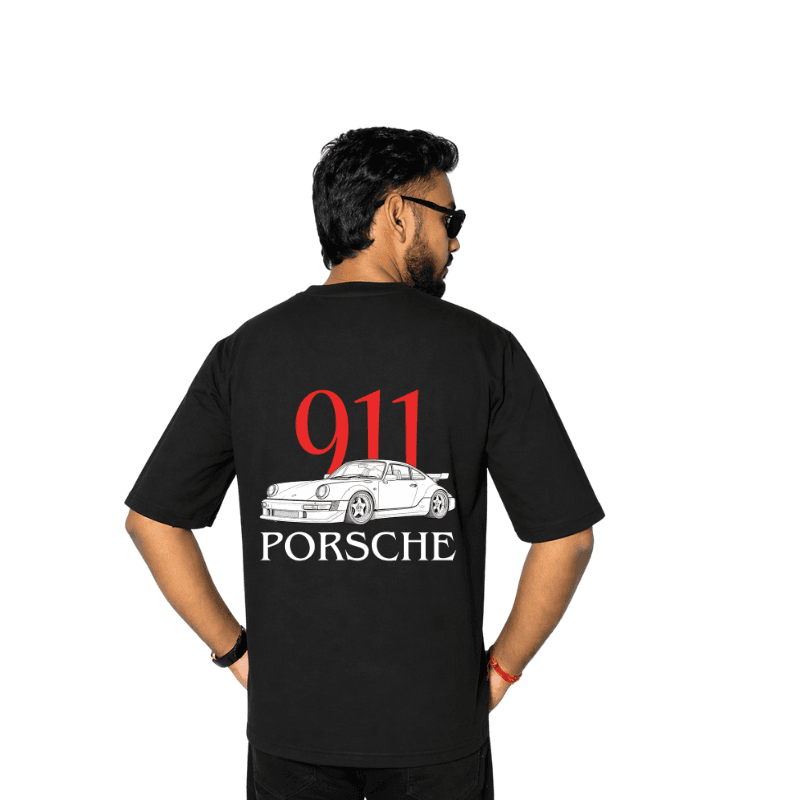 911 Midnight Machine Black oversized T-shirt 