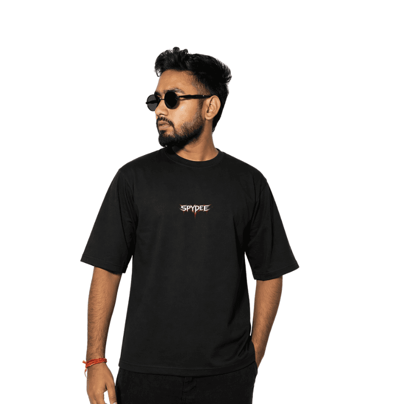 911 Midnight Machine Black oversized T-shirt  2