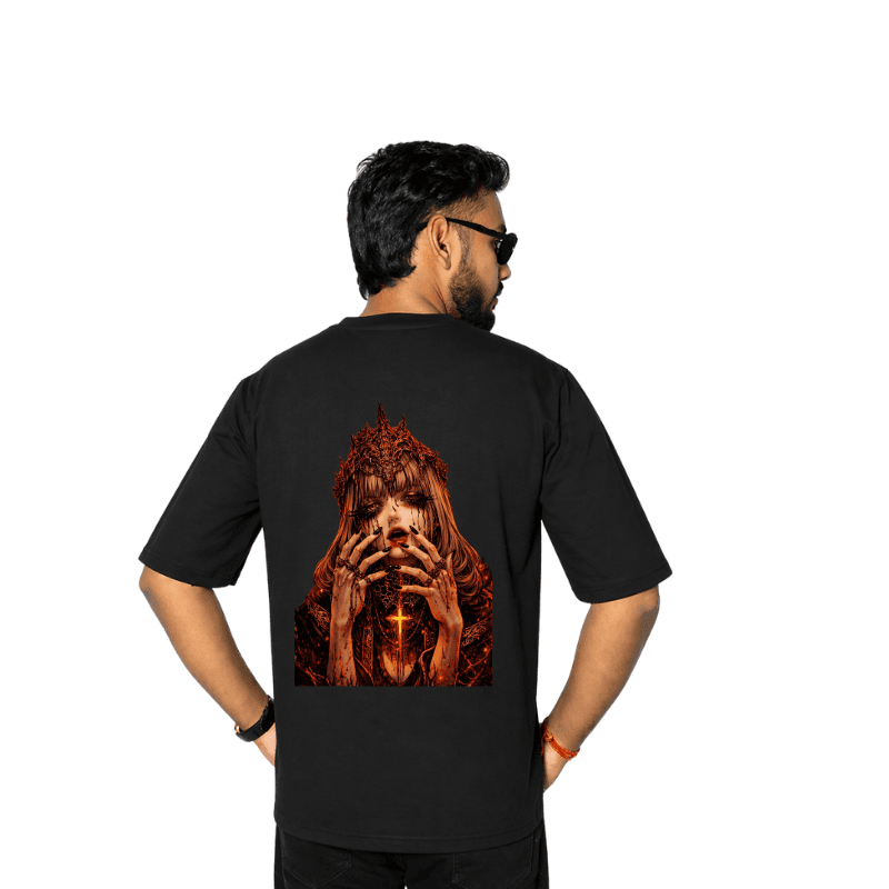 Crimson Divine Black oversized T-shirt 