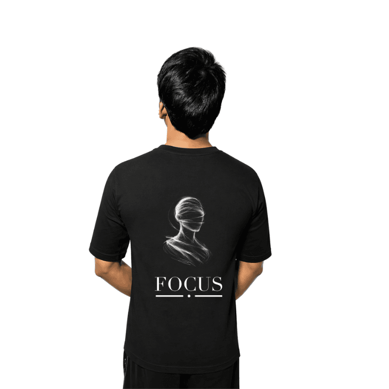 Silent focus Black oversized T-shirt  2