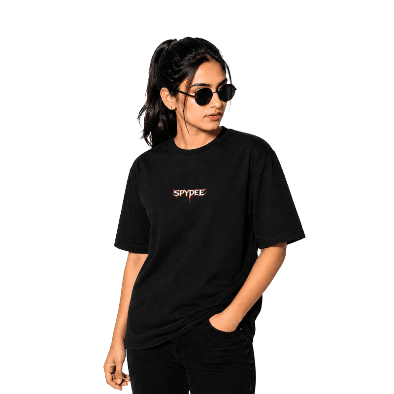 911 Midnight Machine Black Oversized T- shirts 2