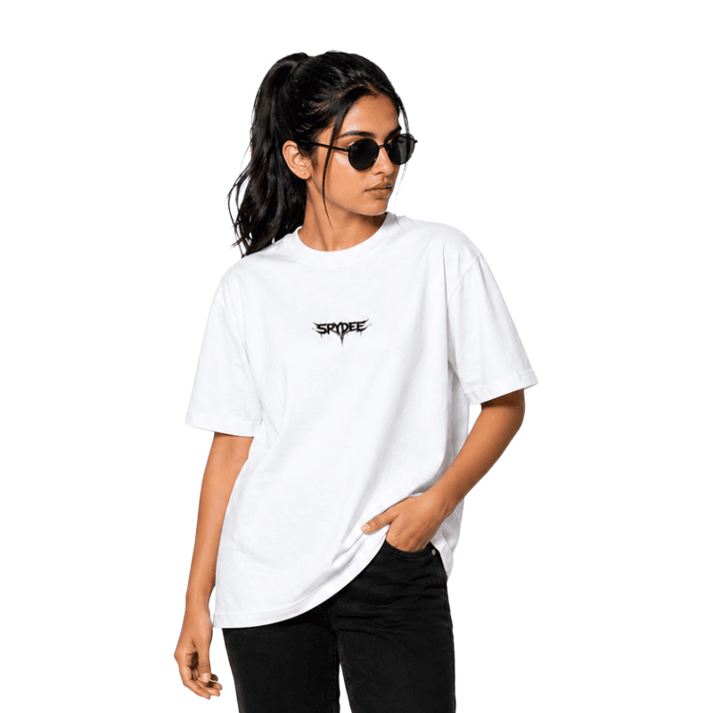 Blue-Eyed Innocence White Oversized T- shirts 2