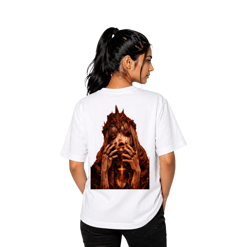 Crimson Divine White Oversized T- shirts 2